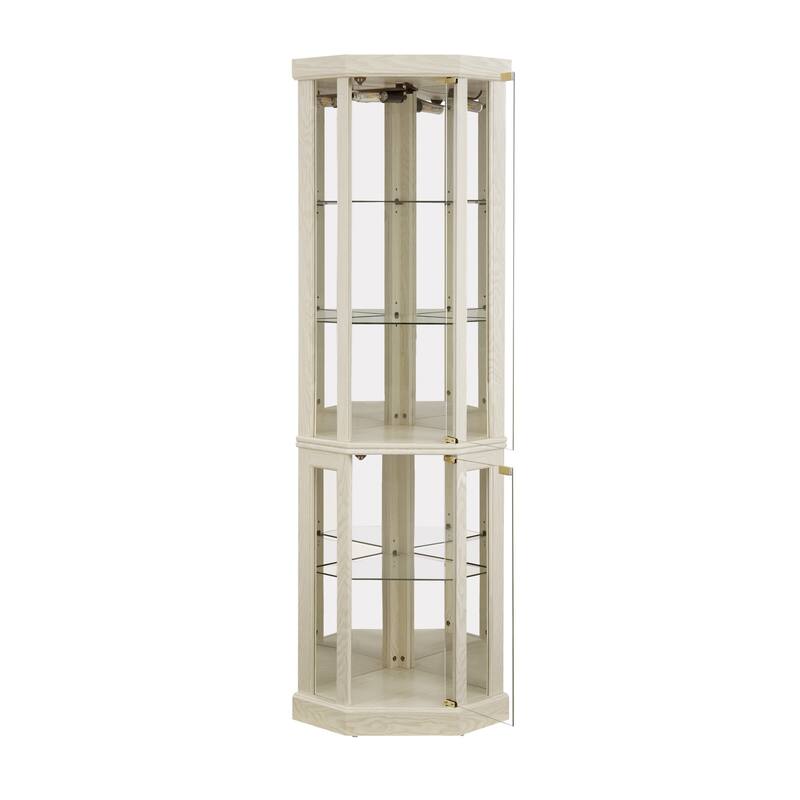 Corner Treasure Display Cabinet - Antique White
