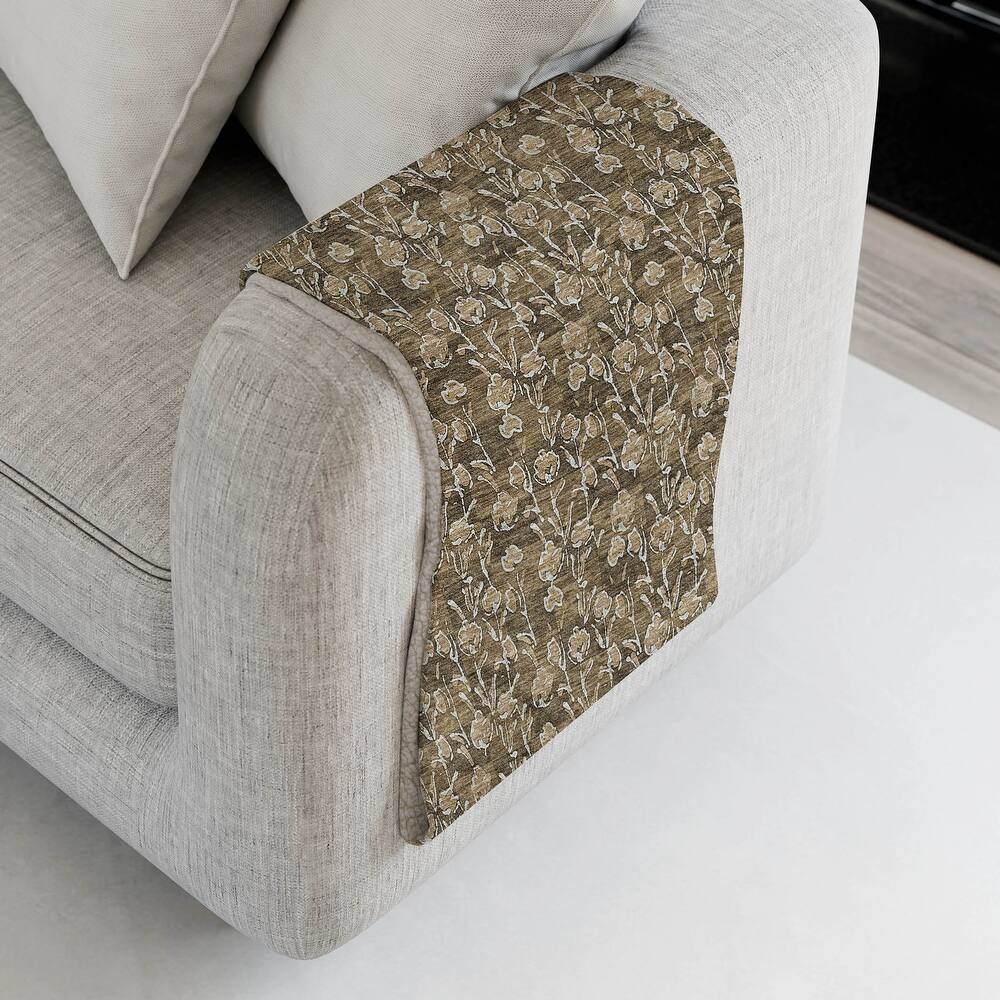 Premium Machine Washable Modern Floral Sherpa Throw Blanket