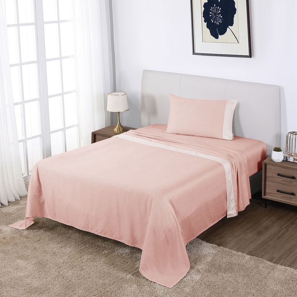 Anne Klein Westhill Dot 4-Piece Anti-microbial Cotton Sateen Sheet Set