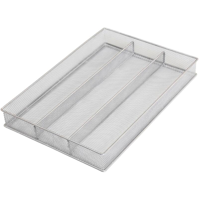 Silver Mesh Cutlery and Flatware Organizer A Stylish and Functional Addition to Your Kitchen