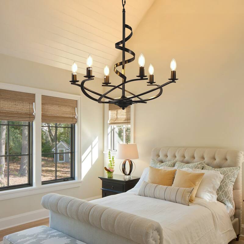 Vintage Swirling Ribbon Shaped Candle Chandelier