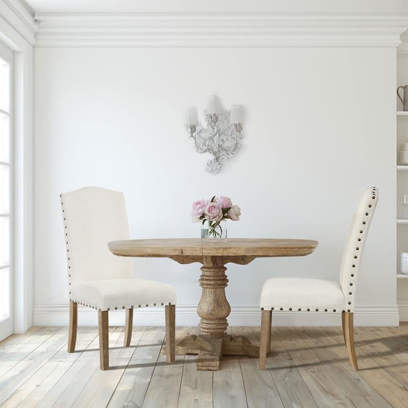 HomePop Nailhead Trim Curved Top Parson Dining Chair - Set of 2