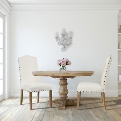 HomePop Nailhead Trim Curved Top Parson Dining Chair - Set of 2