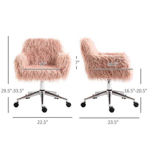 Pink fluffy vanity chair 2025