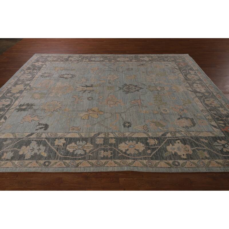 Vegetable Dye Oushak Area Rug Hand-Knotted Turkish Wool Carpet - 8'0"x 9'11"
