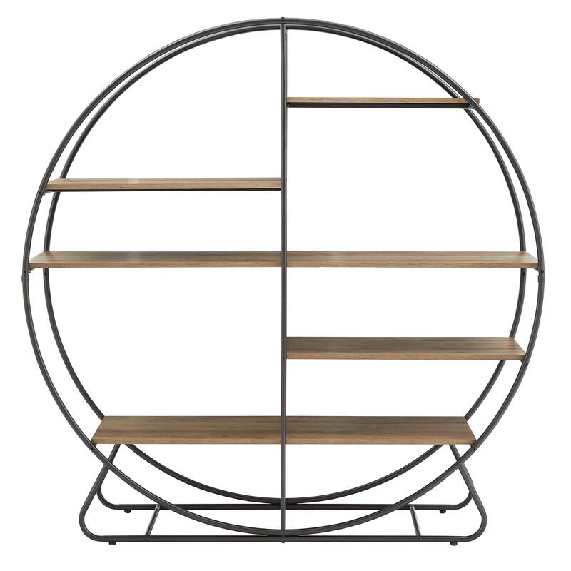 Armen Matte Black Finish Metal Round Bookcase by iNSPIRE Q Modern
