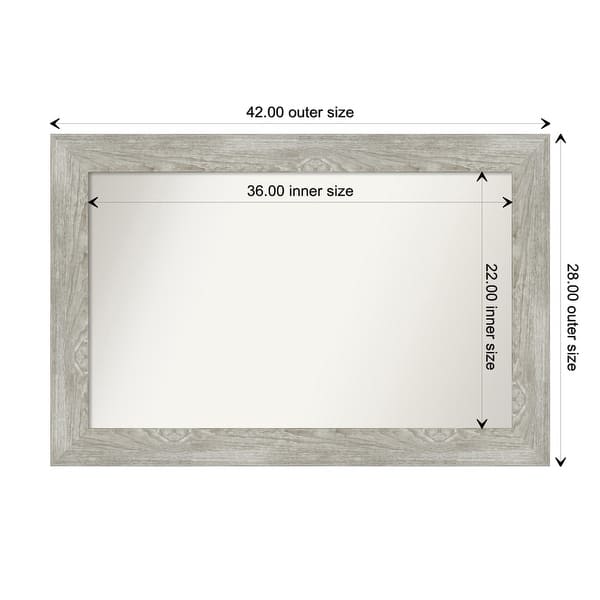 dimension image slide 56 of 113, Dove Greywash Framed Non-Beveled Custom Wall Mirror, Bathroom Vanity Mirror