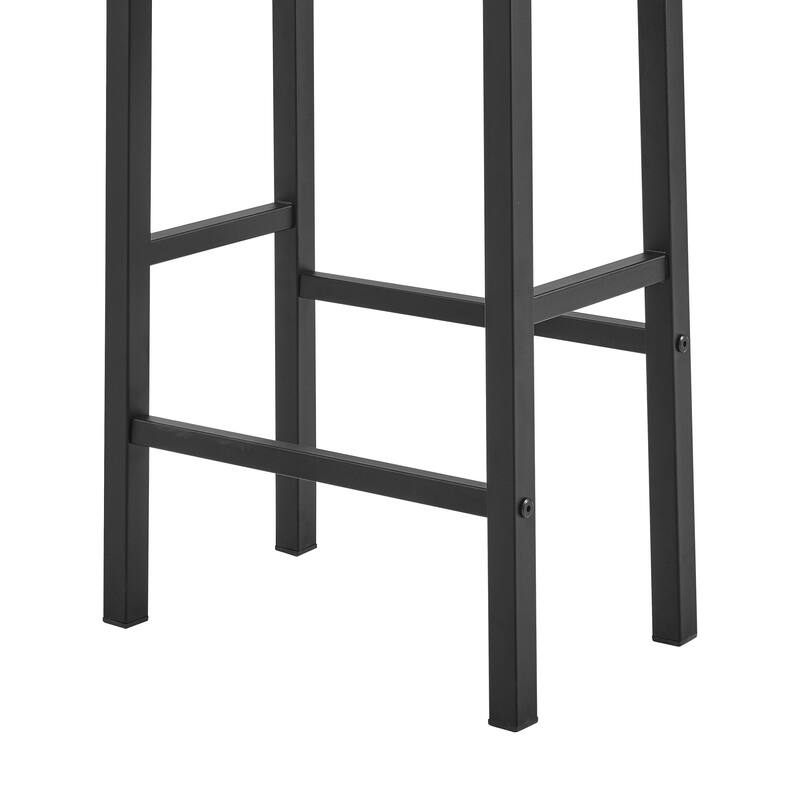 4-piece Bar Table and Chairs with Power Socket and LED Light