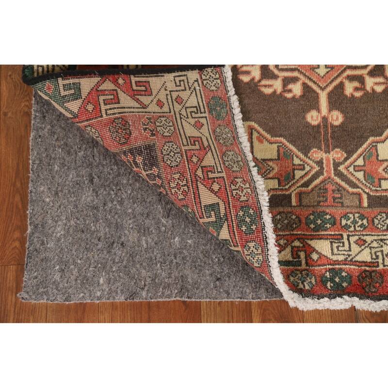 Ardebil Persian Vintage Runner Rug Hand-Knotted Wool Carpet - 3'7"x 10'7"