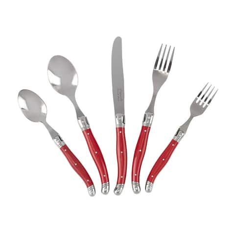 French Home Laguiole 20 Piece Scarlet Red Flatware Set