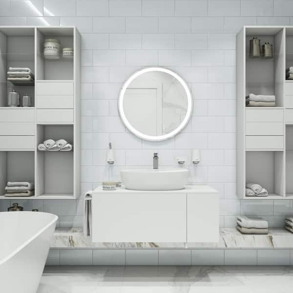 Bright White 6x12 Glass Subway Tile - Overstock - 32301319