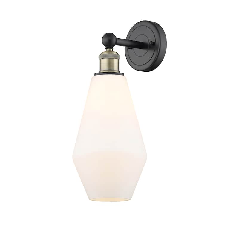 Innovations Lighting 616-1W-17-7 Cindyrella Sconce Cindyrella 17" Tall - Black Antique Brass / Cased Matte White