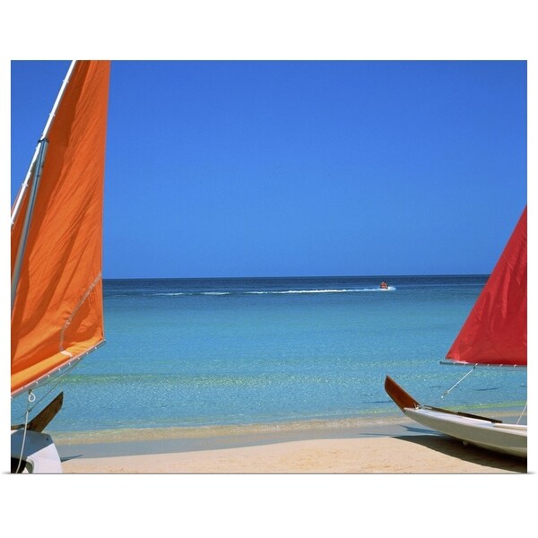 "Beached sailboats" Poster Print