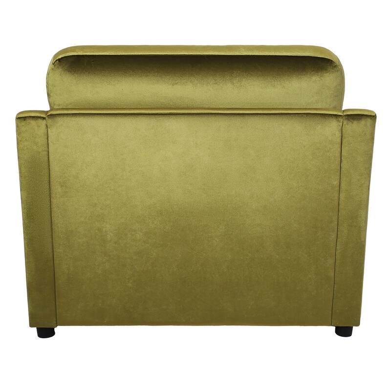 Green Modern 37" Accent chair with Plastic Legs and Pillows for Living Room