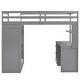 preview thumbnail 12 of 16, Multifunctional Design Loft Bed with Built-in Drawers, Desk and Wardrobe, Efficient space, Twin size, Grey