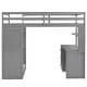 preview thumbnail 10 of 12, Twin Wooden Loft Bed with Wardrobe, Drawers & Desk, Gray
