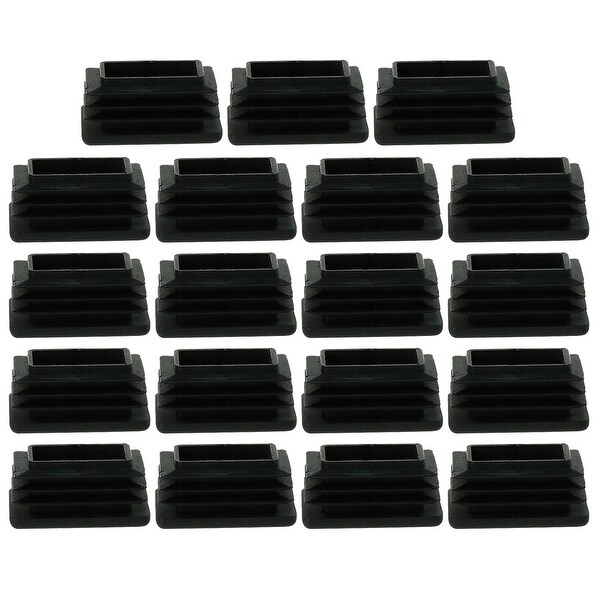20 x 30mm Plastic Rectangle Tube Inserts End Cover Cap Furniture Glide Chair Table Desk Feet Prevent Scratch 19pcs