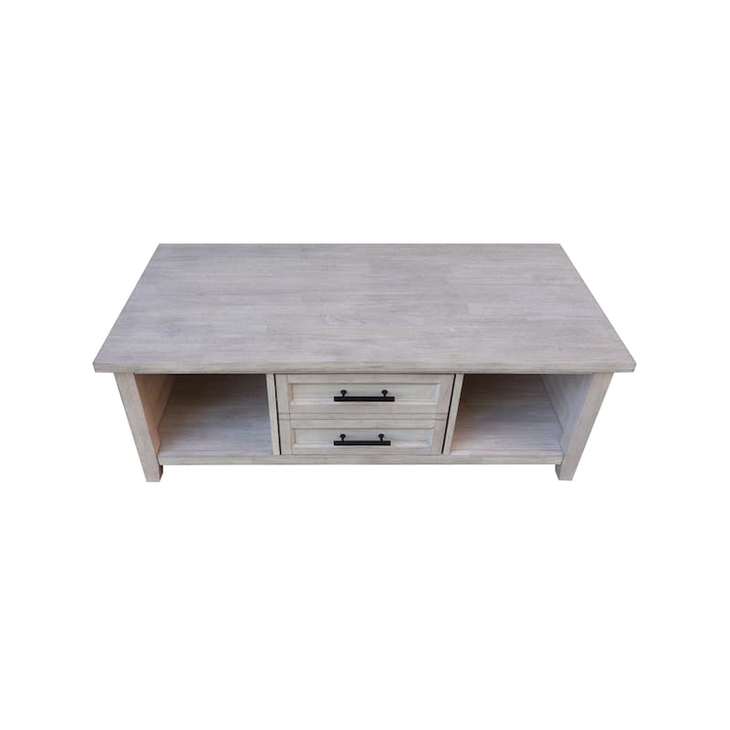 Sanibel Solid Wood Coffee Table with Casters in Macchiato