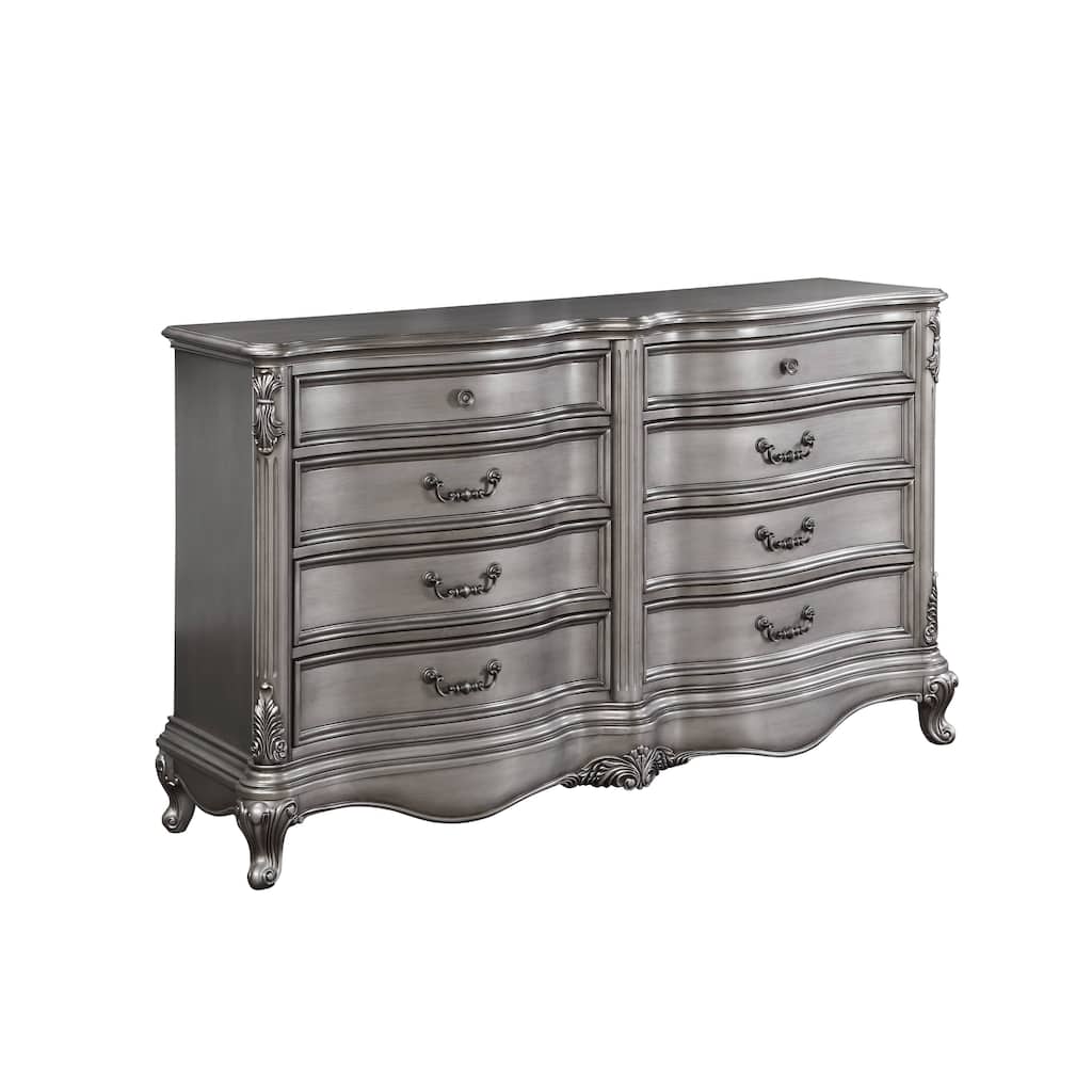 Catherine Antique Platinum 8-Drawer Dresser