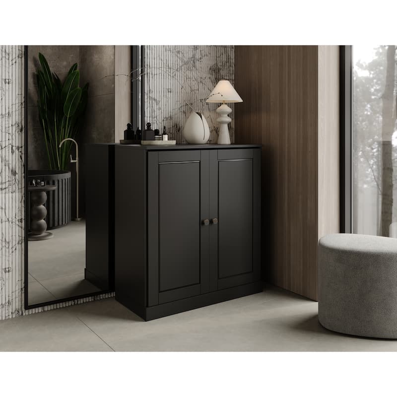 Palace Imports 100% Solid Wood 32" Bathroom Cabinet with Solid Doors, 2-Drawers and Adjustable Shelves