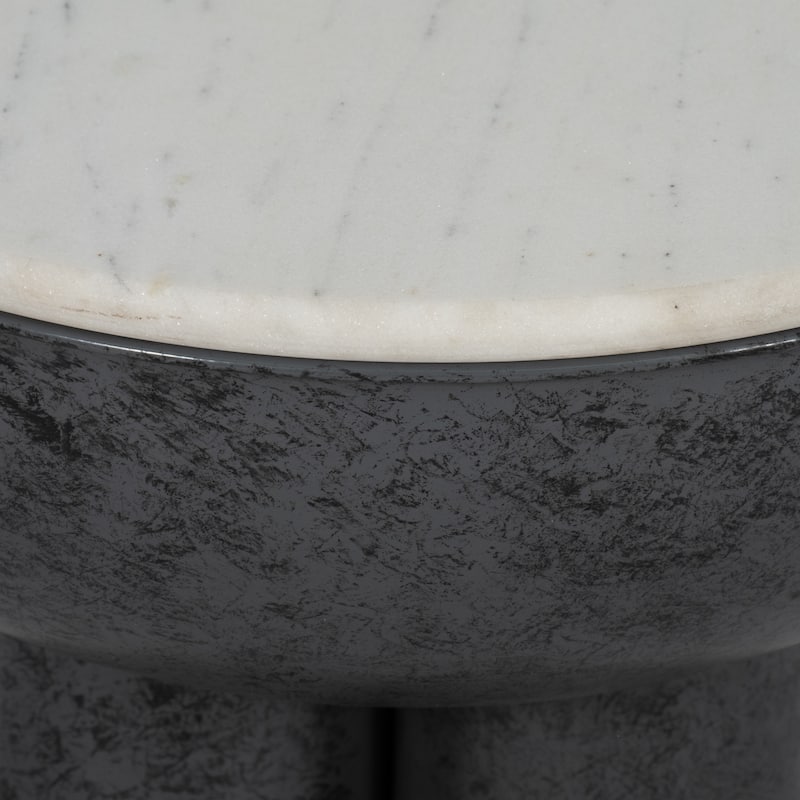 Sagebrook Home Chunky Leg Coffee Table Marble Top, White/Black