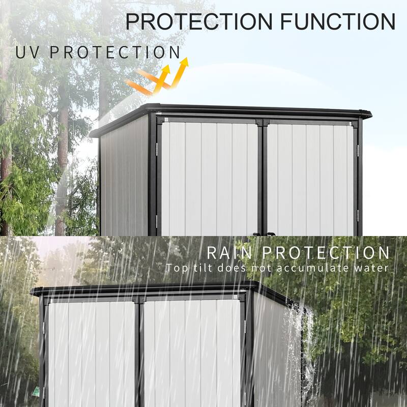 5x3FT Outdoor Storage Shed Waterproof Resin Cabinet with Lockable Doors