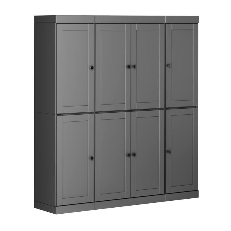 Palace Imports 100% Solid Wood 65" Pantry Cabinet with Shaker Doors, 2-Drawers and Adjustable Shelves
