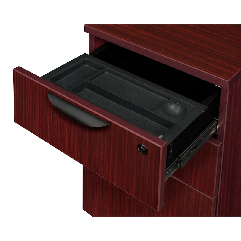 Legacy 66" Single Full Pedestal L-Desk with 47" Return