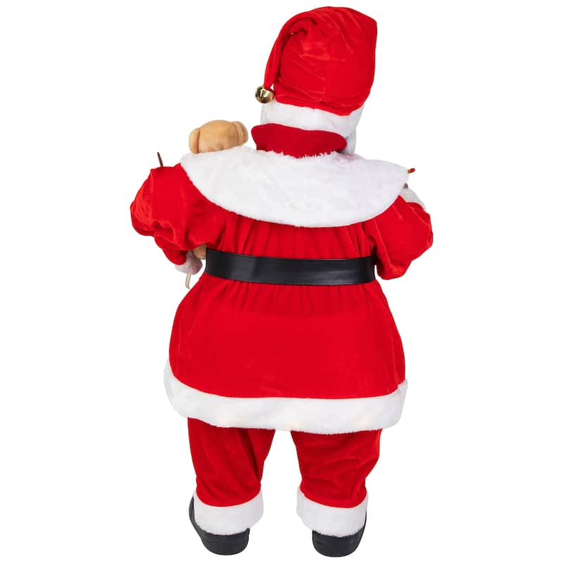 Lighted and Animated Musical African American Santa Christmas Decoration - 32"