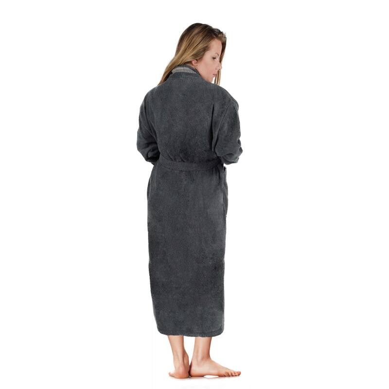 Superior Unisex Turkish Cotton Terry Kimono Bathrobe with Embroidery Robe