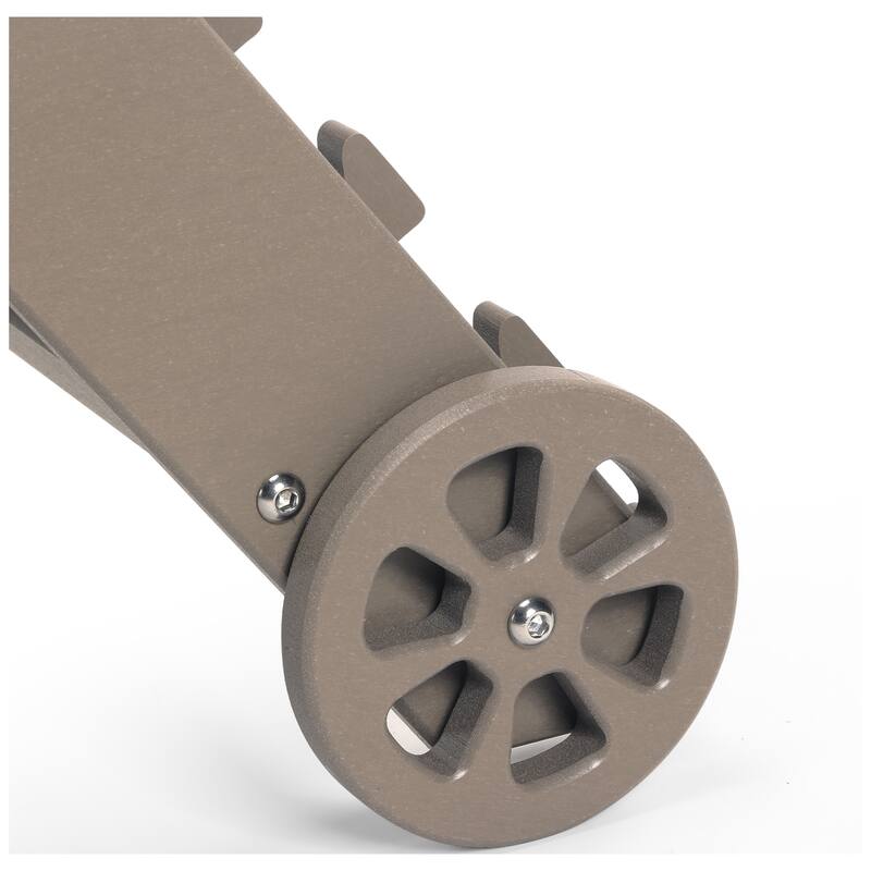 Brighton Outdoor Poly Reclining Chaise Lounge with Wheels & Cup Holder (Set of 2)