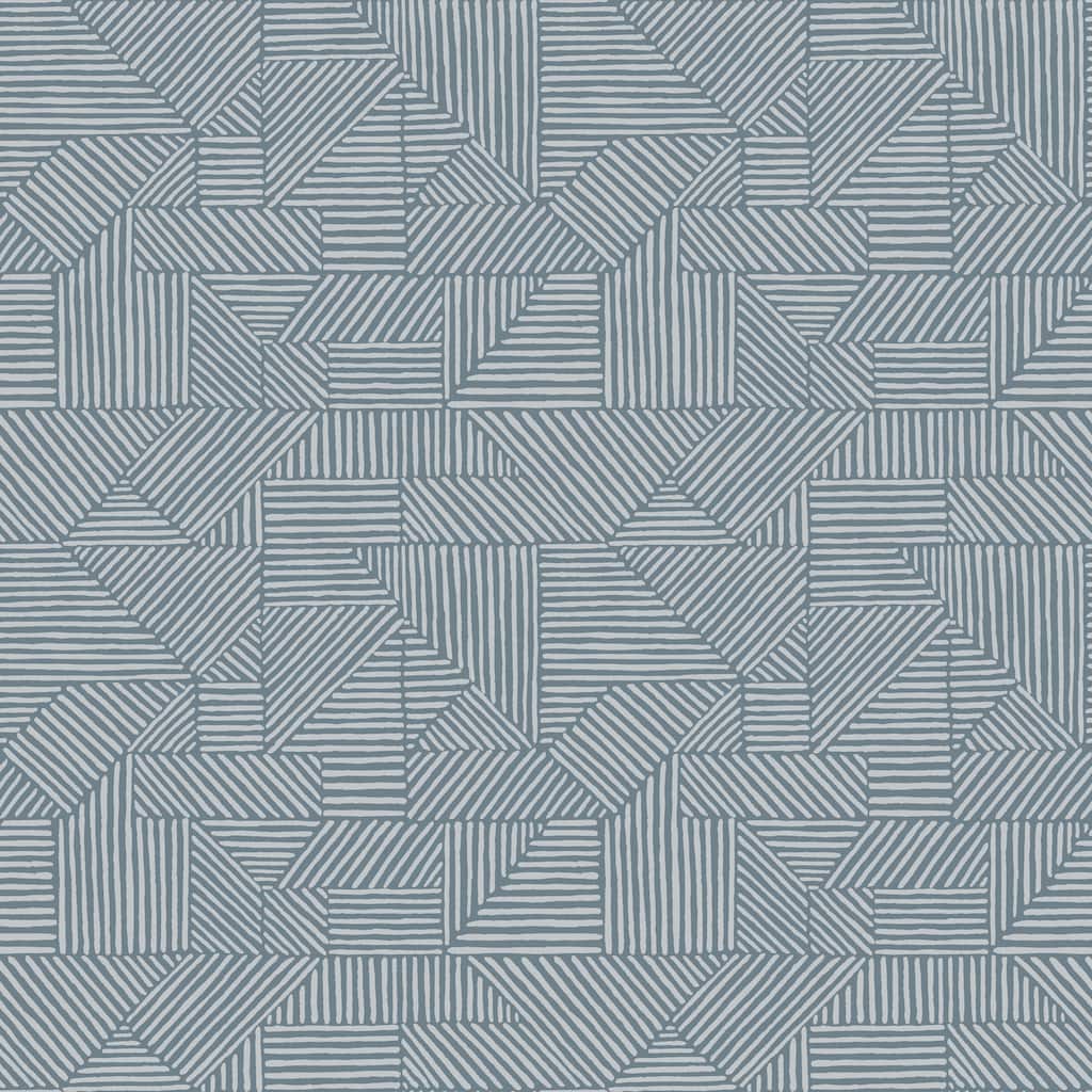 A-Street Prints Crescendo Blue Block Geometric Wallpaper