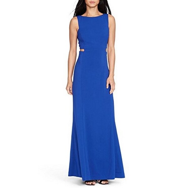 Shop Ralph Lauren Women's Cutout Crepe Gown Indigo (2