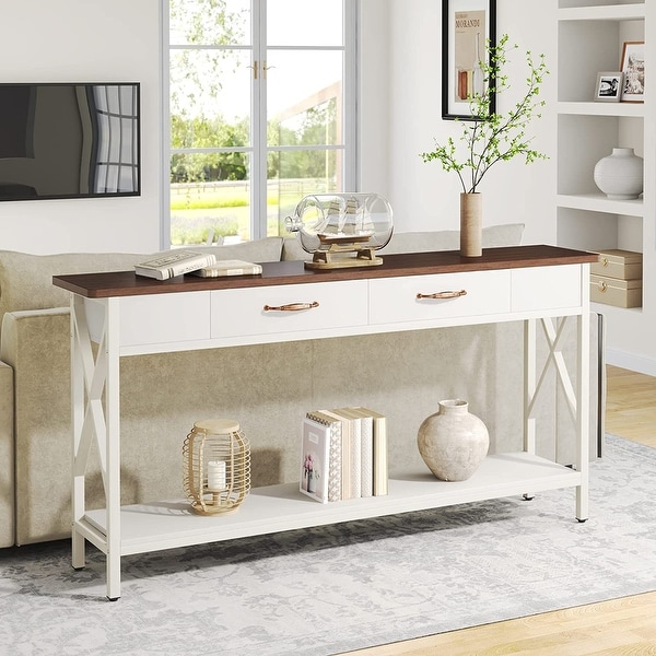 70.9 Inch Extra Long Sofa Table, Industrial Entry Console Table - On Sale - Bed  Bath & Beyond - 34669053