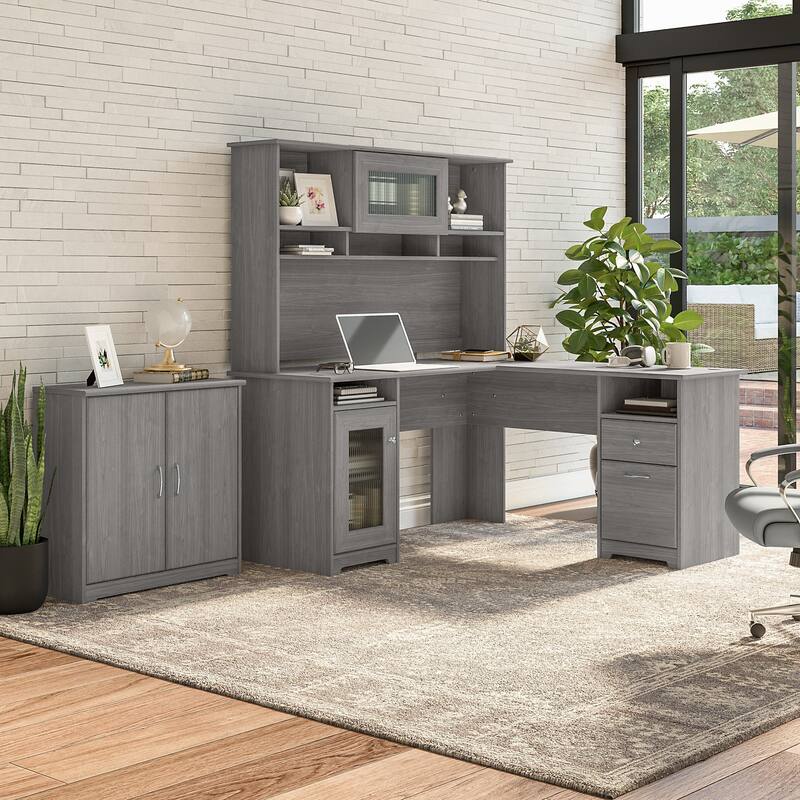Cabot 60W L-Desk with Hutch and Storage Cabinet by Bush Furniture