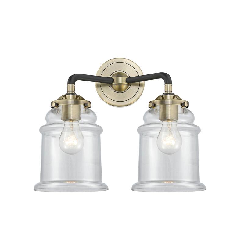 Innovations Lighting Canton 2 Light 14" Wide Bathroom Vanity Light - Black Antique Brass / Clear