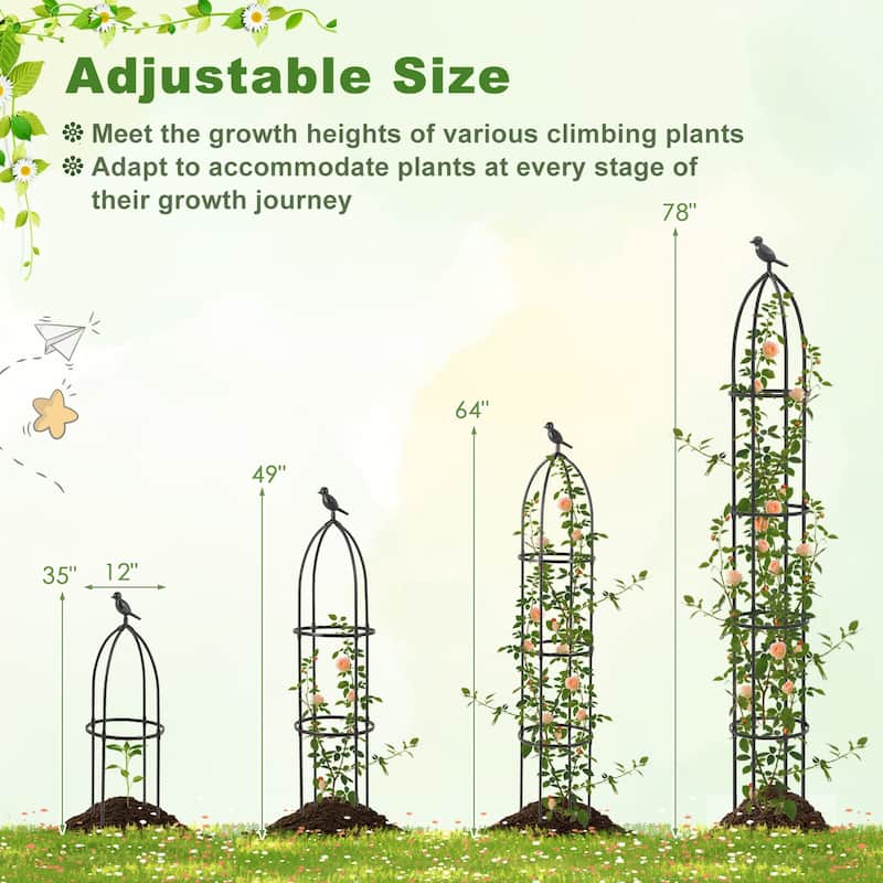 Gymax 2-Pack Garden Obelisk Trellis for Climbing Plants Rustproof