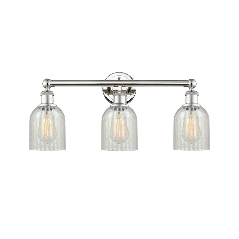Innovations Lighting 616-3W-12-23 Caledonia Vanity Caledonia 3 Light - Polished Nickel / Mouchette