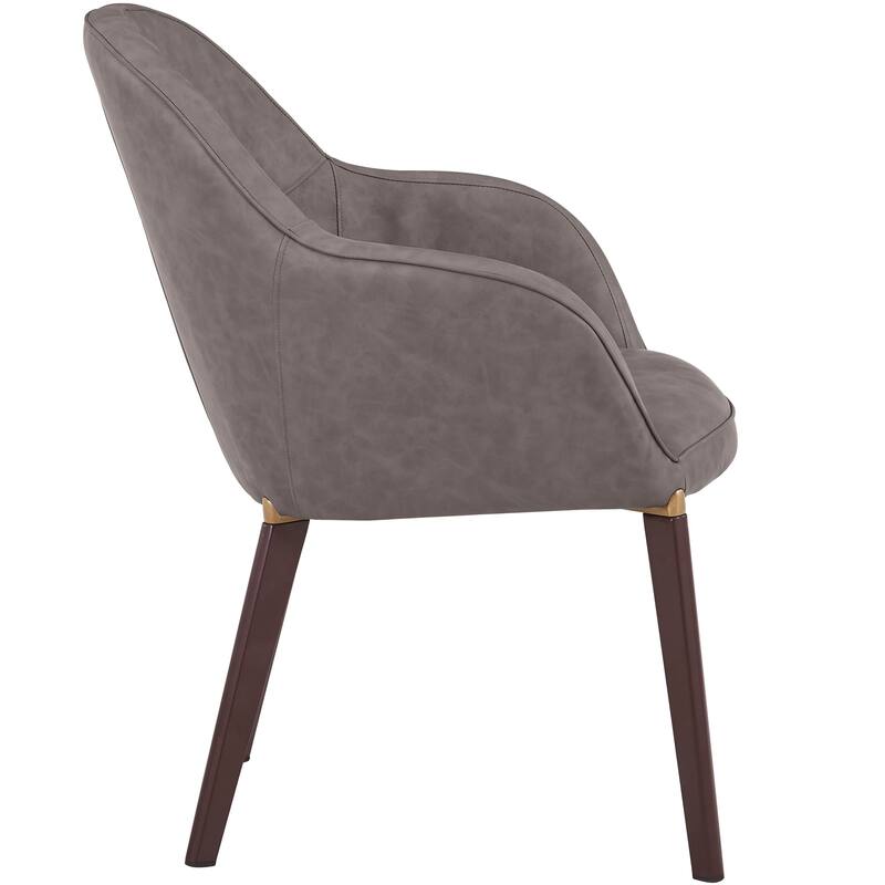 Elias Dining Chair Upholstered in Leather Velvet and Powder Coated Legs Set of 2