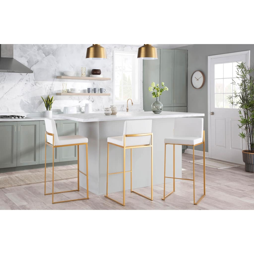 Silver Orchid Forrest 30" High Back Bar Stool (Set of 3)