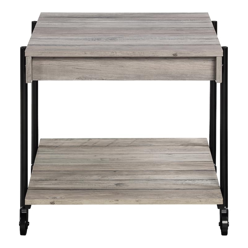 Hyssop Farmhouse Steel 2-Piece Coffee Table Set with Shelf by Furniture of America