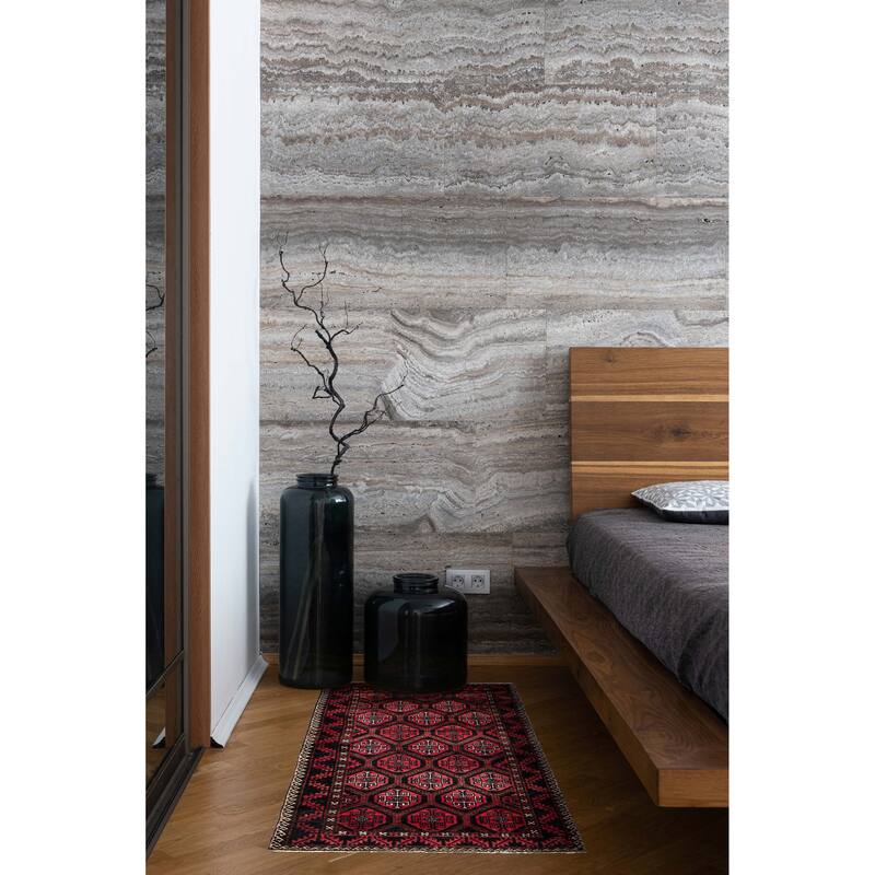 ECARPETGALLERY Hand-knotted Baluch Red Wool Rug - 2'11 x 5'5