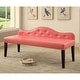 preview thumbnail 6 of 4, Furniture of America Kopt Modern Pink Faux Leather Tufted Accent Bench Large
