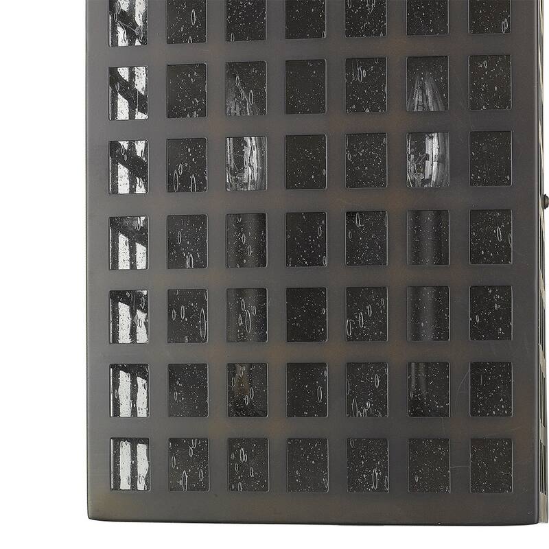 Steel LED Wall Light with Seedy Glass and Flush Mount - 4” x 8” x 13.25” (D x W x H)
