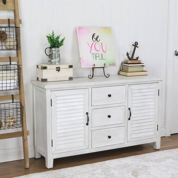 47 75 White And Black Modern Farmhouse Storage Cabinet On Sale Overstock 31771417