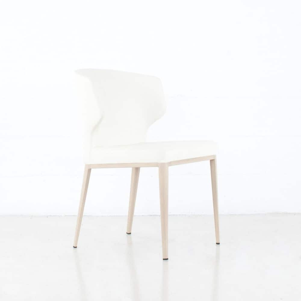 Cabo Mid-century Modern Faux Leather Wingback Dining Chair