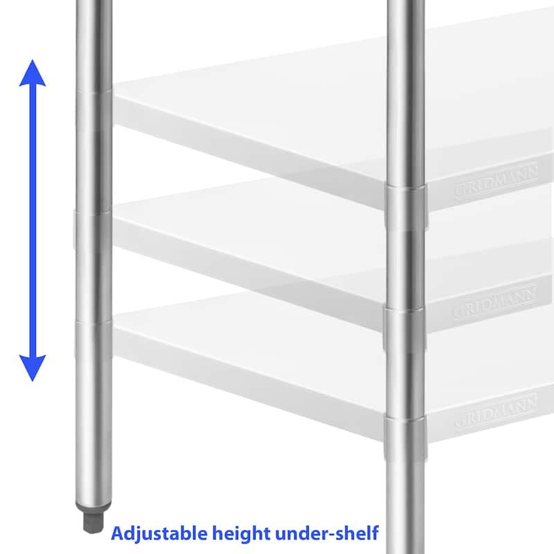 72 x 24in NSF Stainless Steel Prep Table with 4 Casters