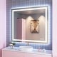preview thumbnail 24 of 38, KIOTEE LED Mirror Lights Anti-Fog Frameless Bathroom Vanity Mirror in Tempered Glass 40x36