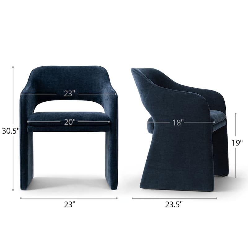 Chenille Upholstered Dining Armchair (Set of 2)