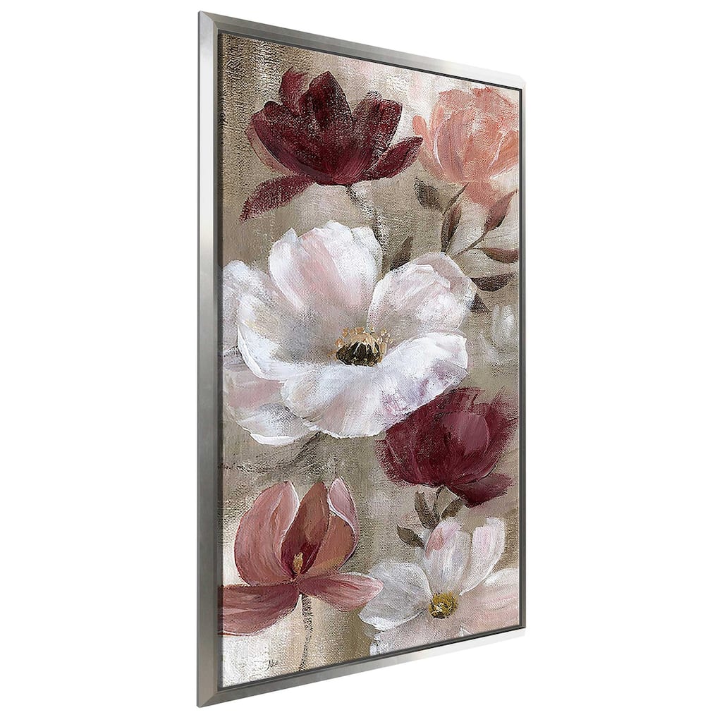 "Transient Garden Reds I" Print on Floating Canvas